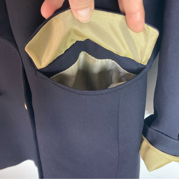 MARKS & SPENCER Vintage Navy with Gold Buttons Double-Breasted Jacket - Picture 9 of 16